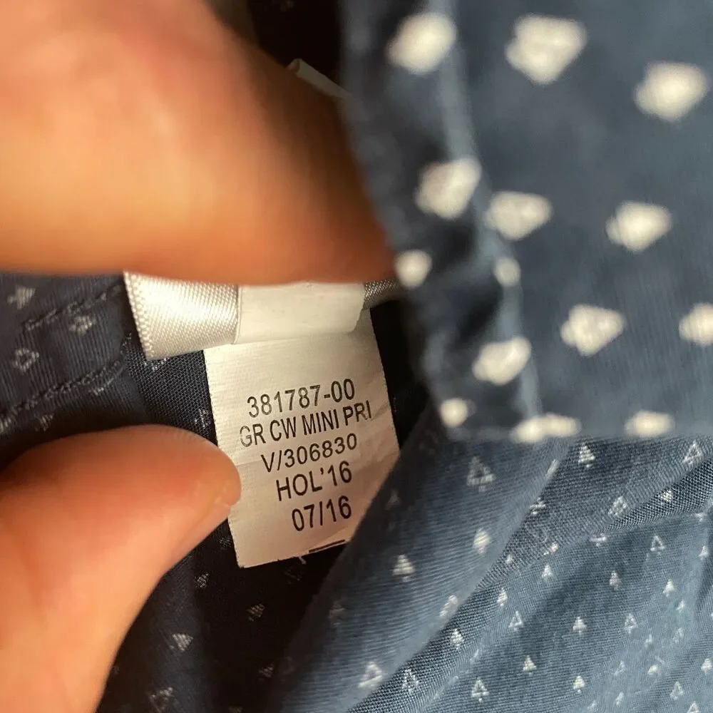 Banana Republic Custom Wash Shirt Mens Medium Blue Grant Fit Printed Cotton Top